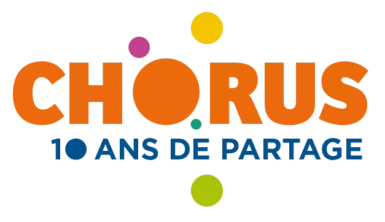 Logo spécial du Centre Social et Culturel Chorus à l'occasion de ses 10 ans d'existence à Val d'Anast