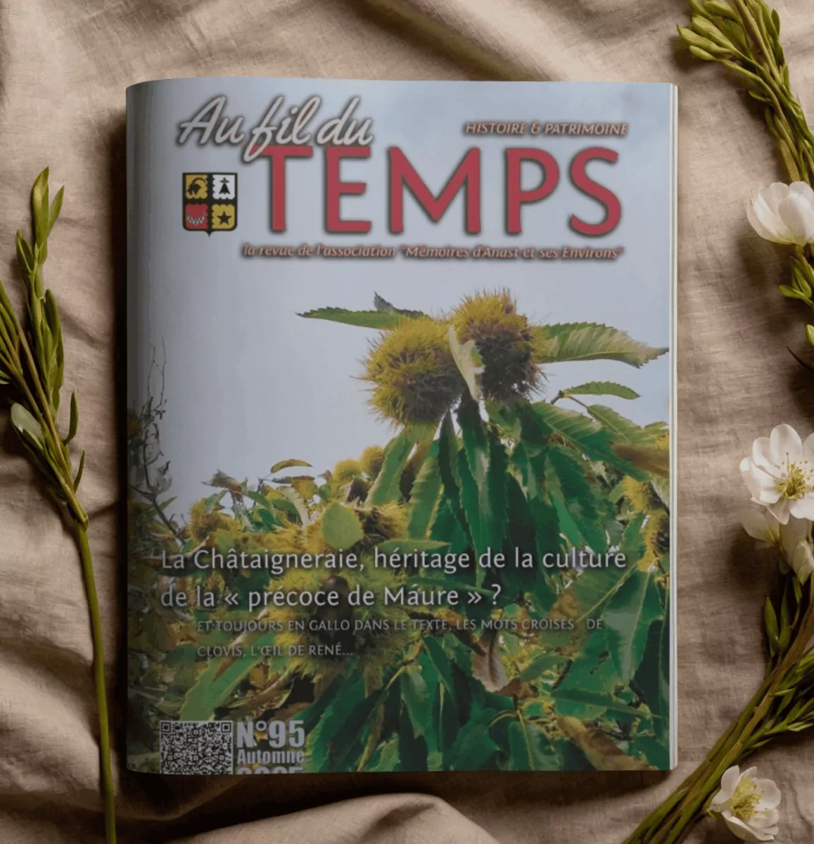 Première de couverture de la revue Au Fil du Temps numéro 95 parue en automne 2025, édité par l'association Mémoires d'Anast et ses environs.