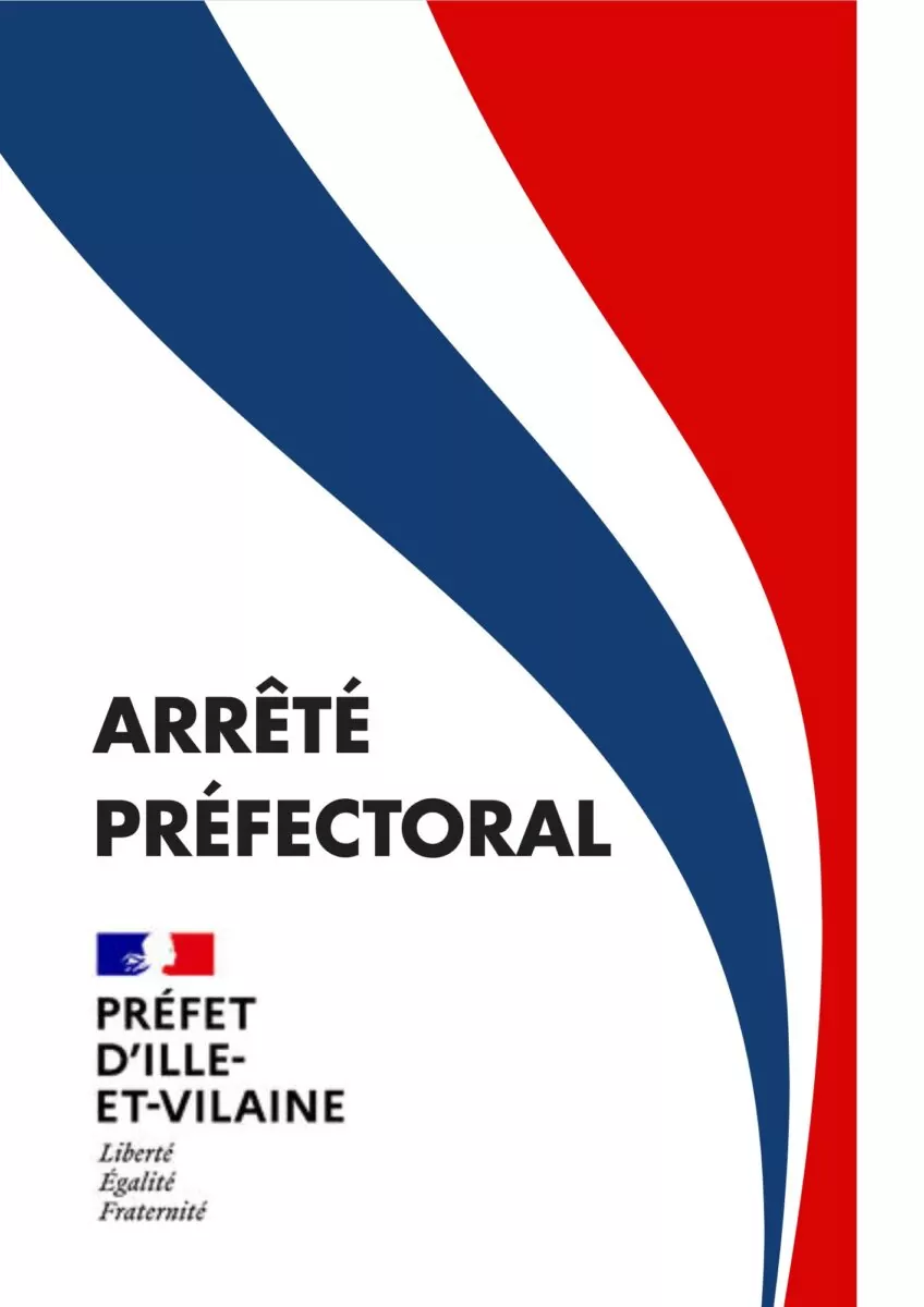 Première de couverture utilisée pour les documents officiels émis par la préfecture d'Ille-et-Vilaine sous la forme d'arrêtés préfectoraux.